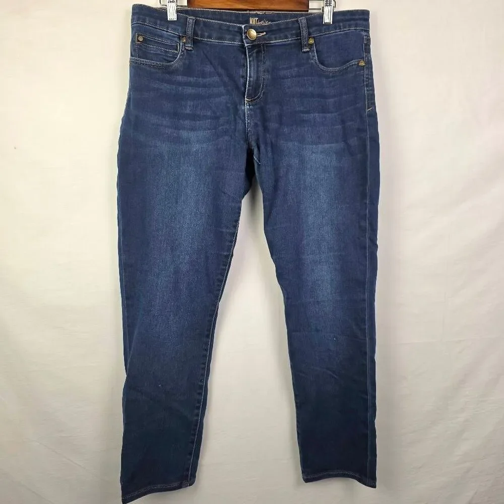 KUT From The Kloth Size 12 Dark Wash Stretch Straight Jeans
